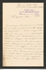 k.k. naturhistorisches Hofmuseum, Intendanzakten 1885-1896 (Hauer), Aktenzahl Z.540/1893, Seite 1